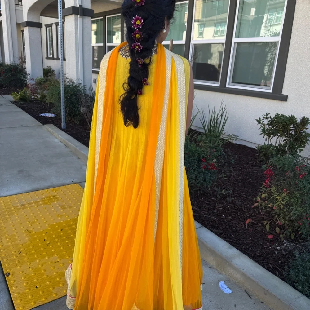 Designer Pam Mehta Anarkali yellow/Orange suit salwar  Pernia's pop up shop - Picture 7 of 7